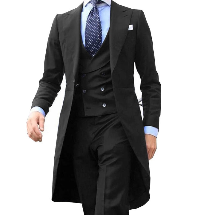 Suit Homme 3 Pièces Bleu Royal à Queue-de-Pie