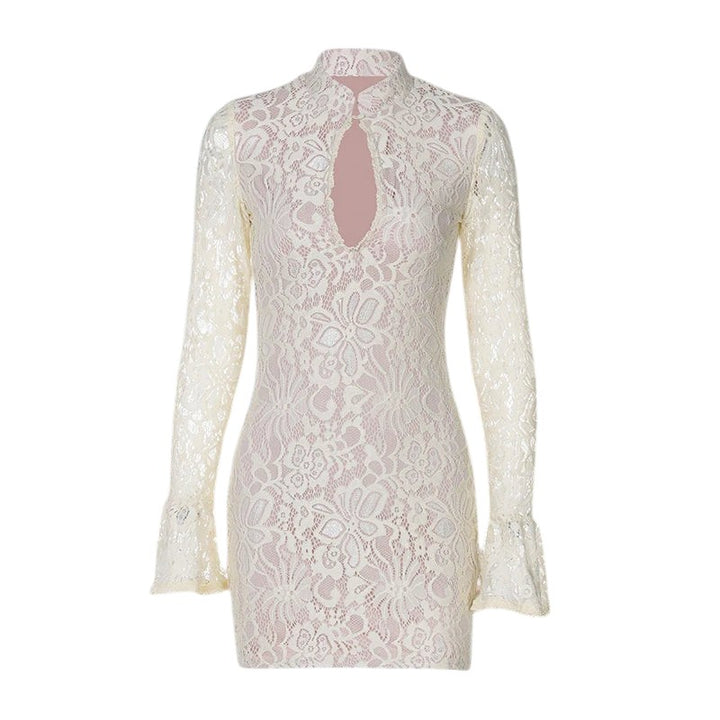 Robe en maille avec empiècements en tulle