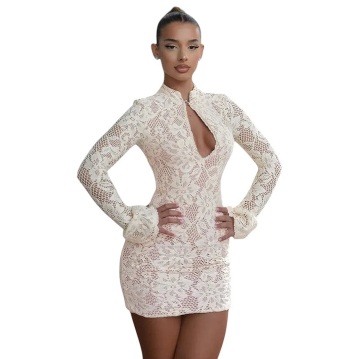 Robe en maille avec empiècements en tulle