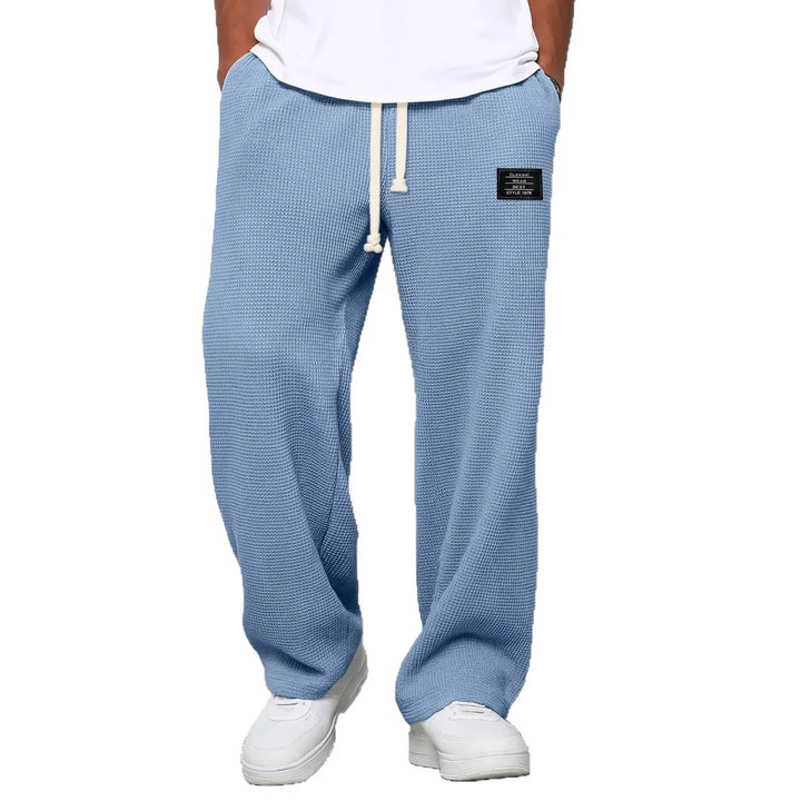Pantalon Homme Décontracté Coupe Large à Taille Élastique