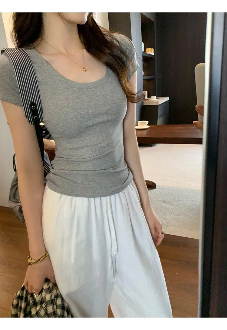 T-shirt en coton d’été pour femme