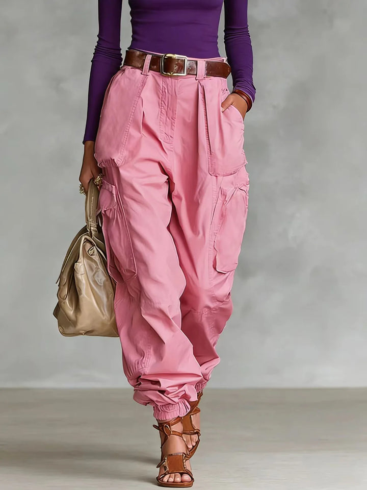 Pantalon Cargo Femme Taille Haute Style Vintage
