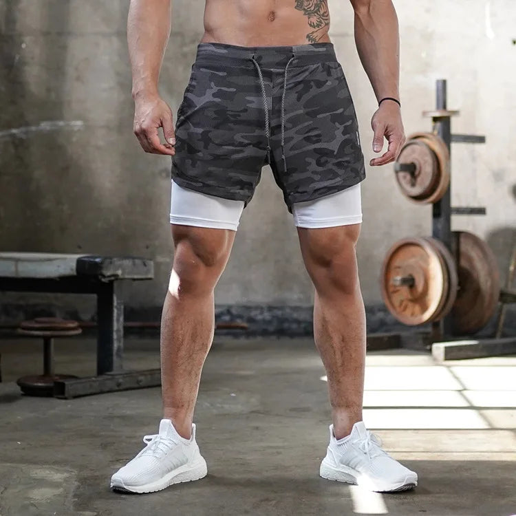 Shorts Homme 2-en-1 Camouflage Running