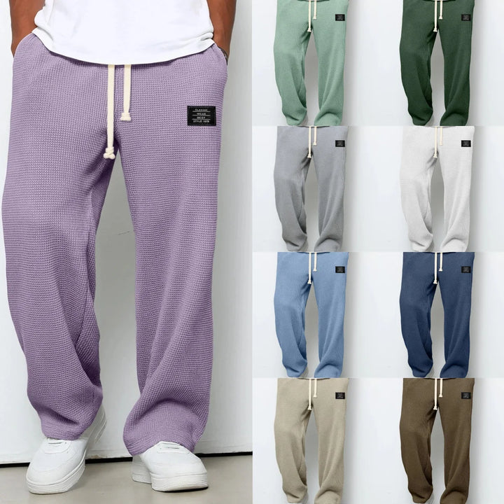 Pantalon Homme Décontracté Coupe Large à Taille Élastique