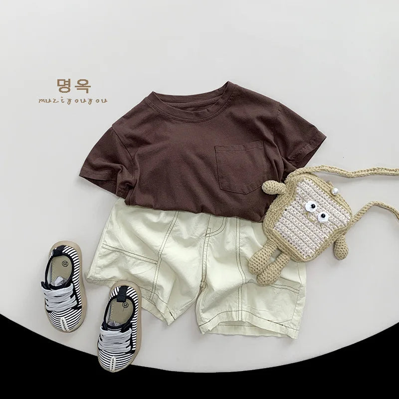 T-shirt Enfant en Coton à Manches Courtes pour Garçon