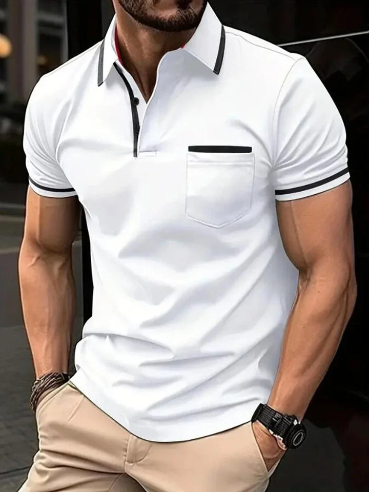 Polo Homme Uni à Manches Courtes