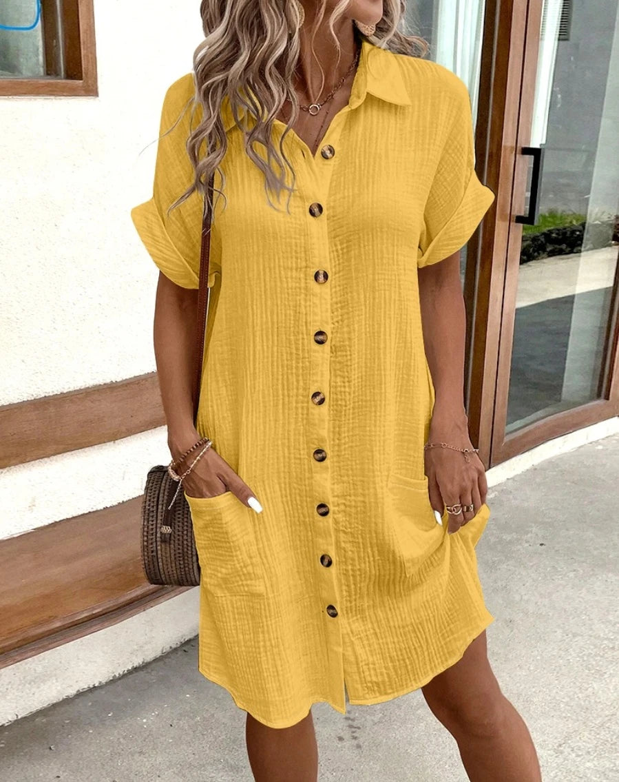 Robe Femme Vintage en Lin & Coton