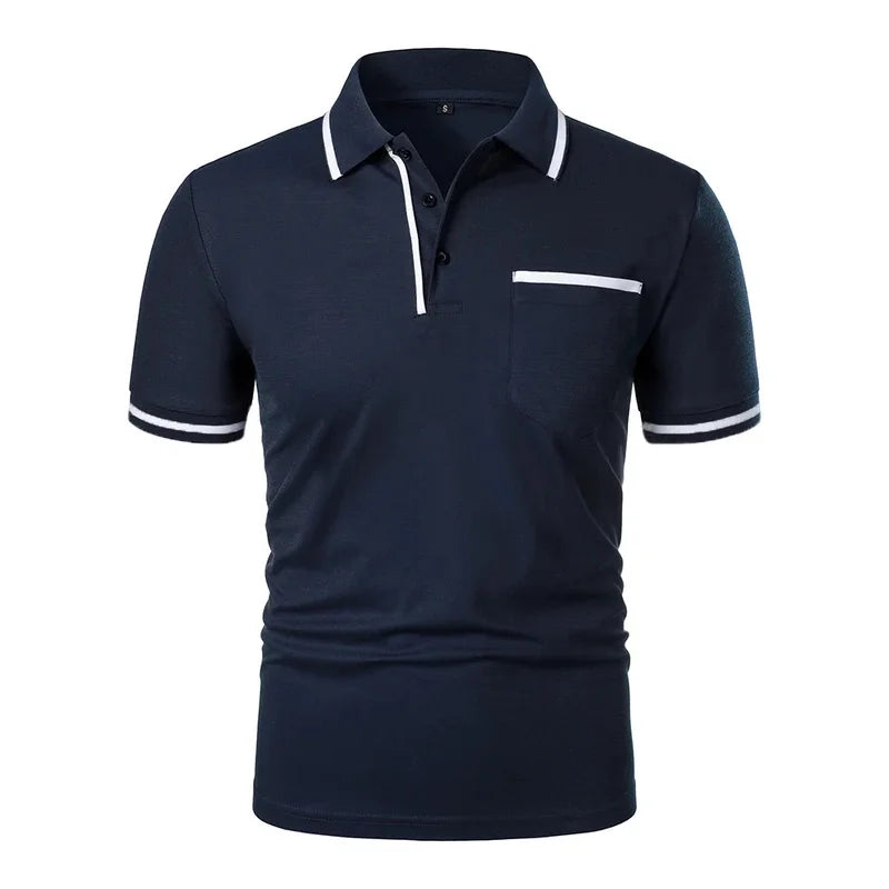 Polo Homme Uni à Manches Courtes