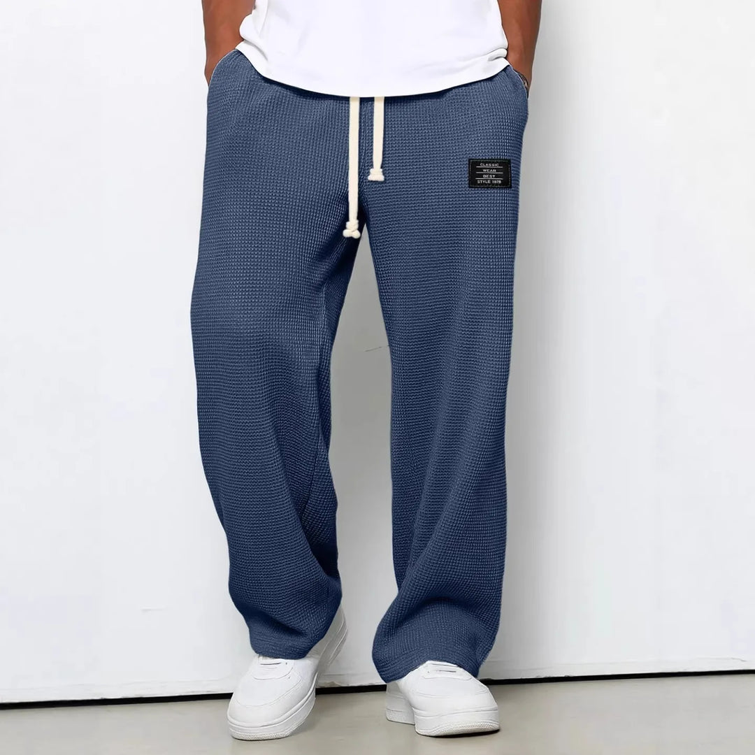 Pantalon Homme Décontracté Coupe Large à Taille Élastique