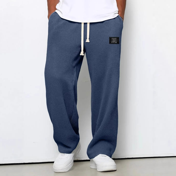 Pantalon Homme Décontracté Coupe Large à Taille Élastique
