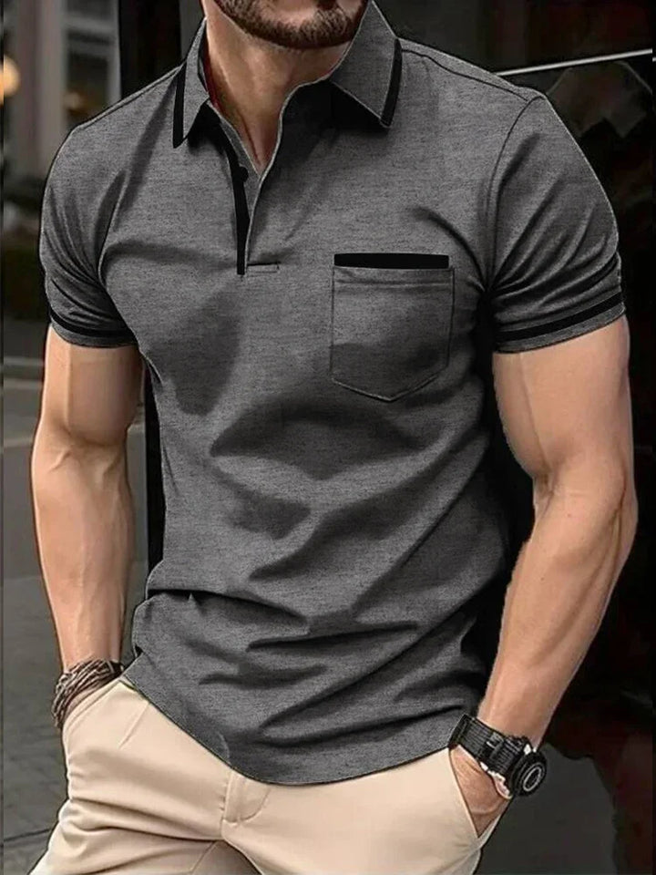 Polo Homme Uni à Manches Courtes