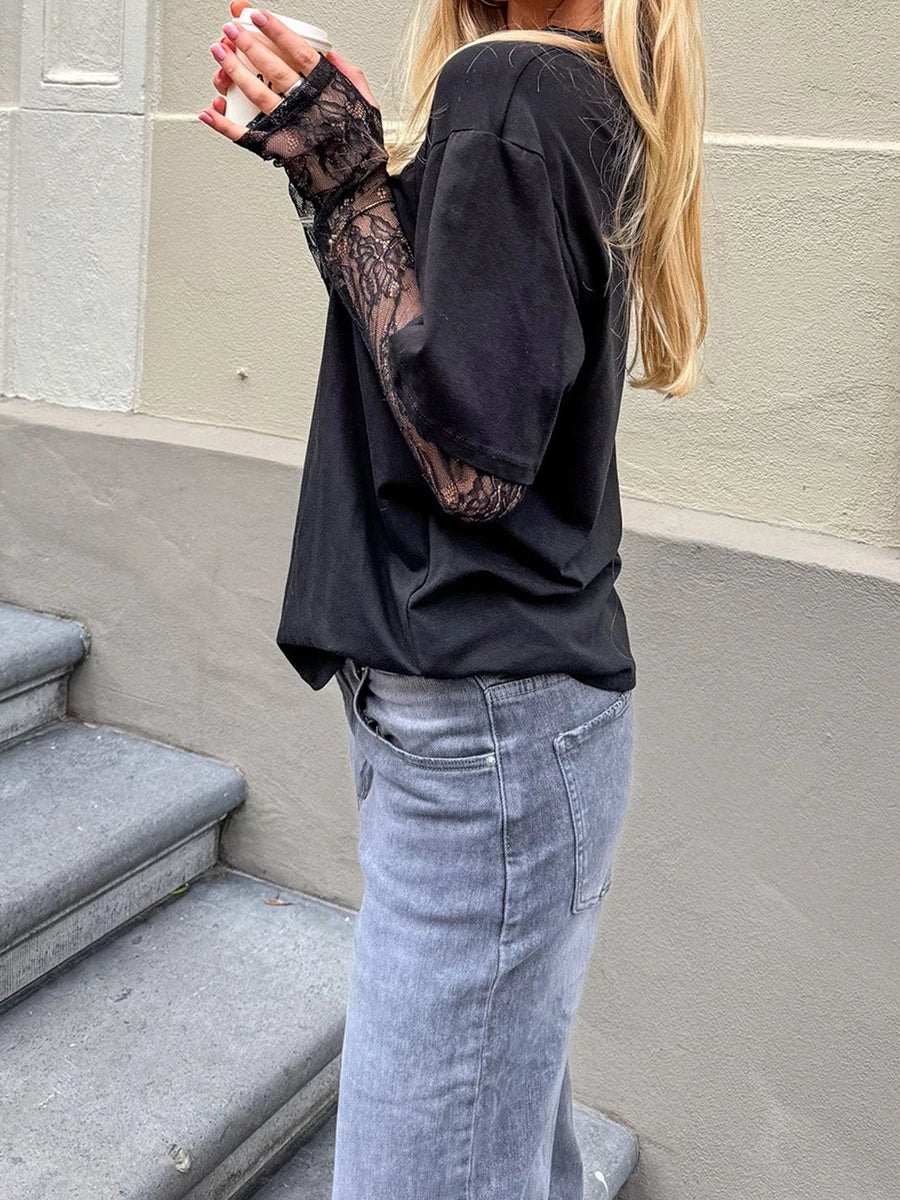 T-shirt Femme Dentelle Vintage