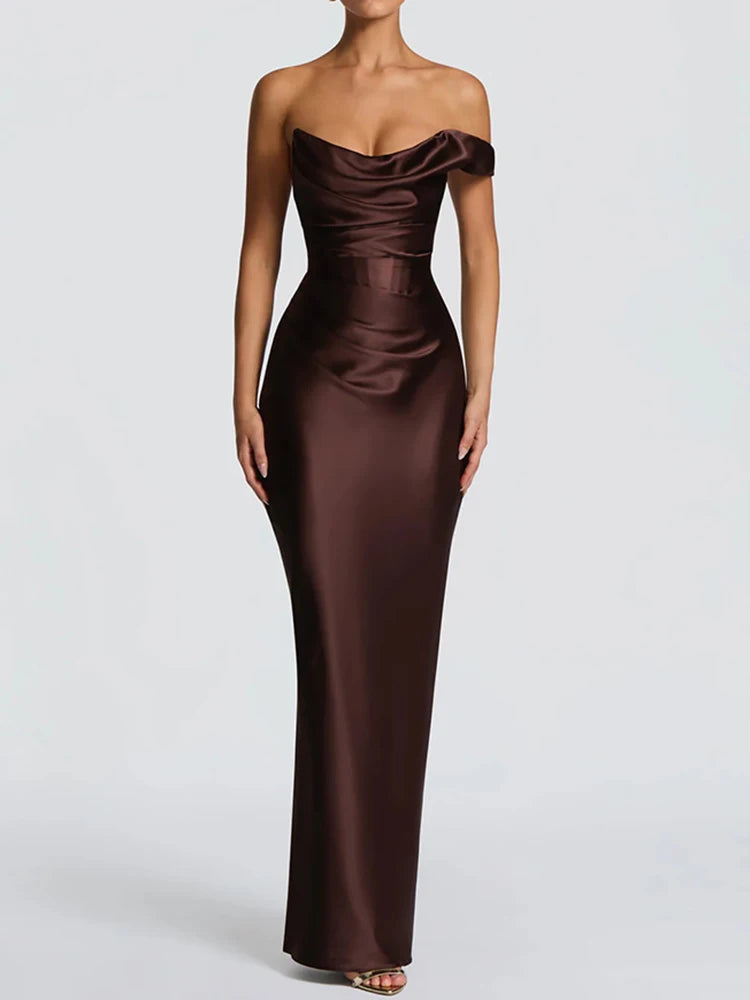 Robe Maxi Élégante Sans Manches Femme