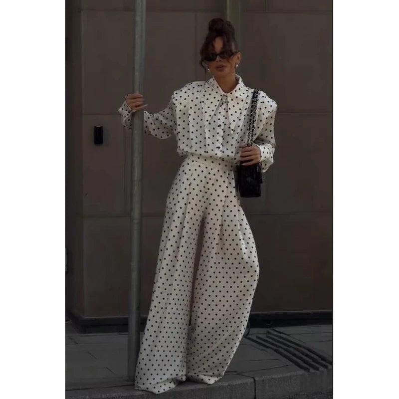 Ensemble Femme Élégant à Pois