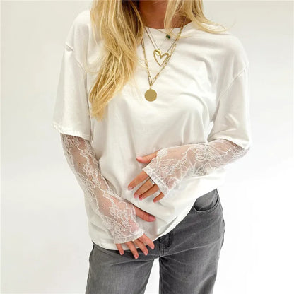 T-shirt Femme Dentelle Vintage
