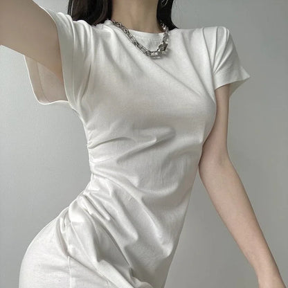 Robe midi blanche pour femme