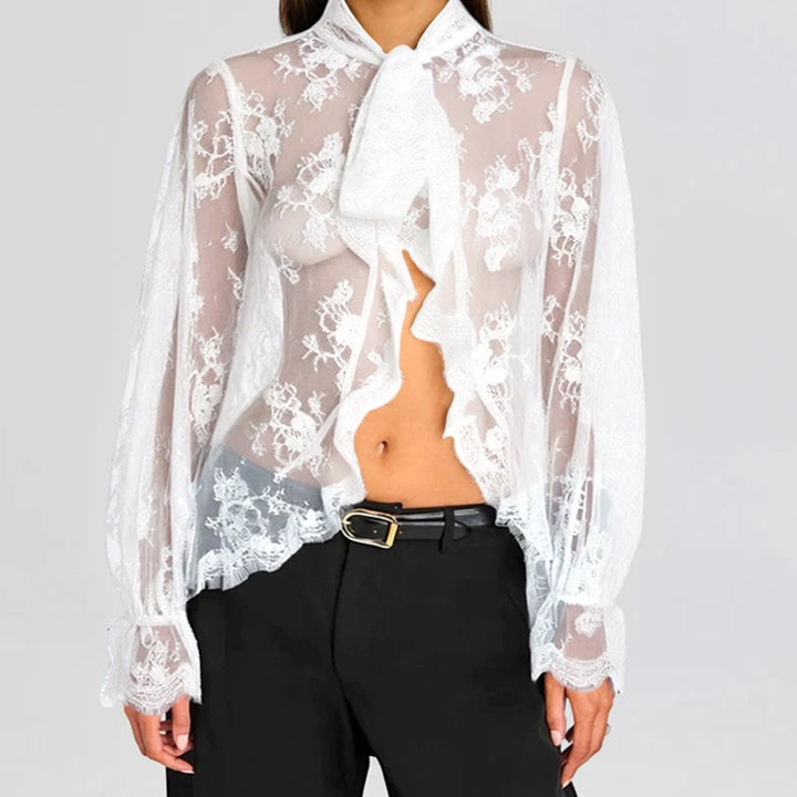 Blouse Femme Gothique Transparente Dentelle