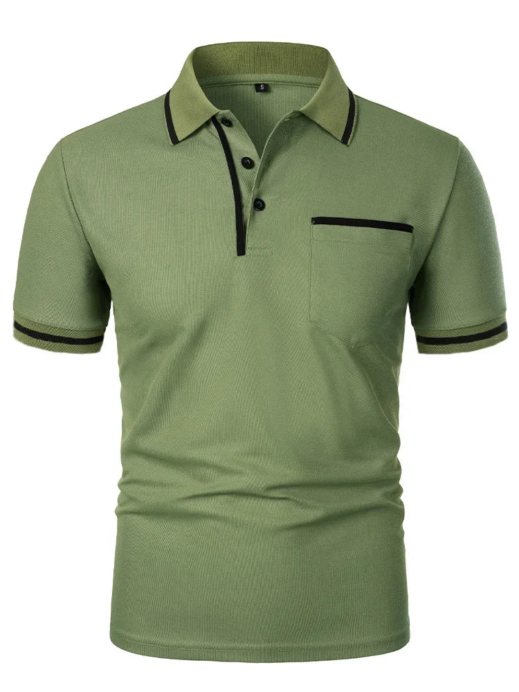 Polo Homme Uni à Manches Courtes