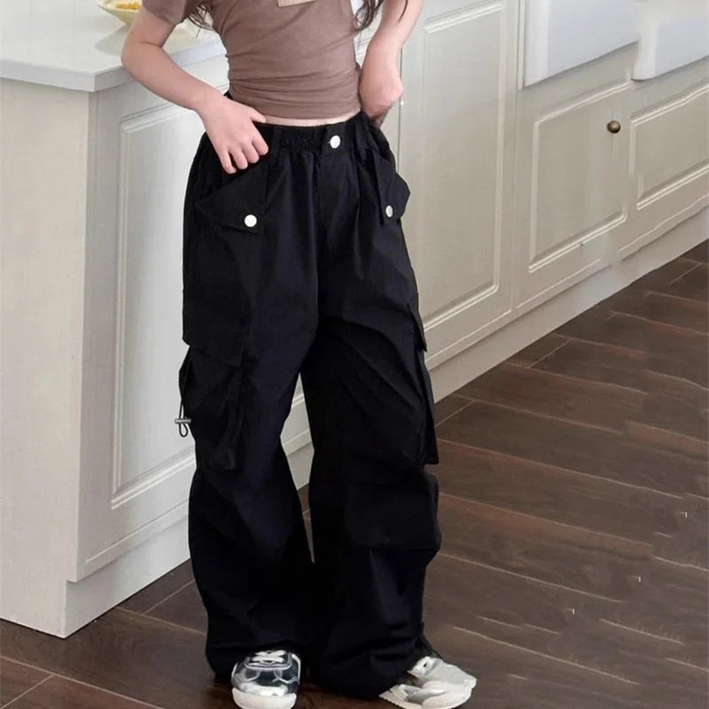 Pantalon Cargo Fille Décontracté Coupe Ample
