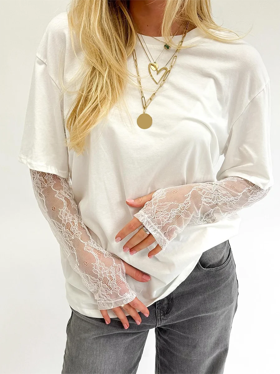 T-shirt Femme Dentelle Vintage