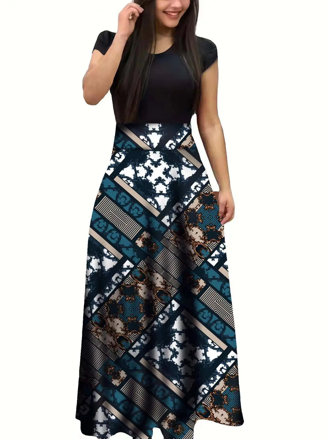 Robe Fleurie Femme Élégante à Manches Courtes