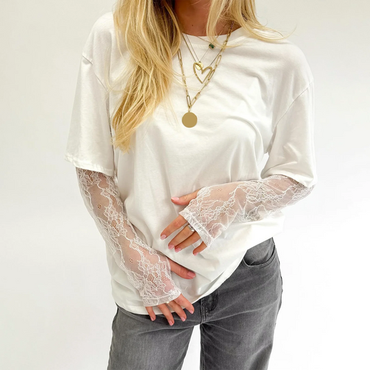 T-shirt Femme Dentelle Vintage