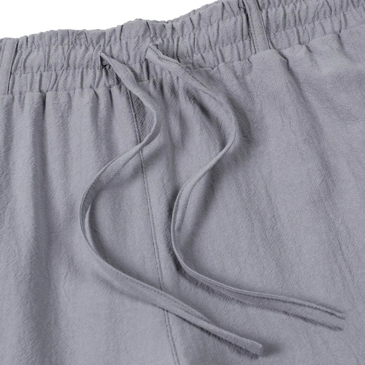 Pantalon Cargo Homme en Coton et Lin Coupe Droite