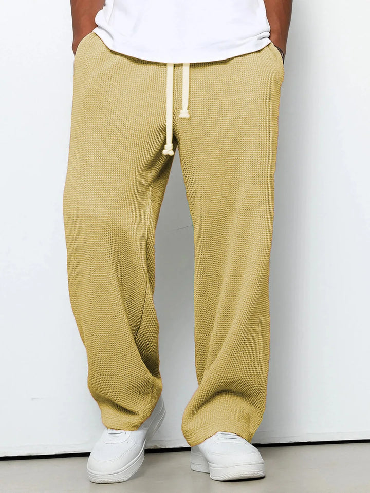 Pantalon Homme Décontracté Coupe Large à Taille Élastique
