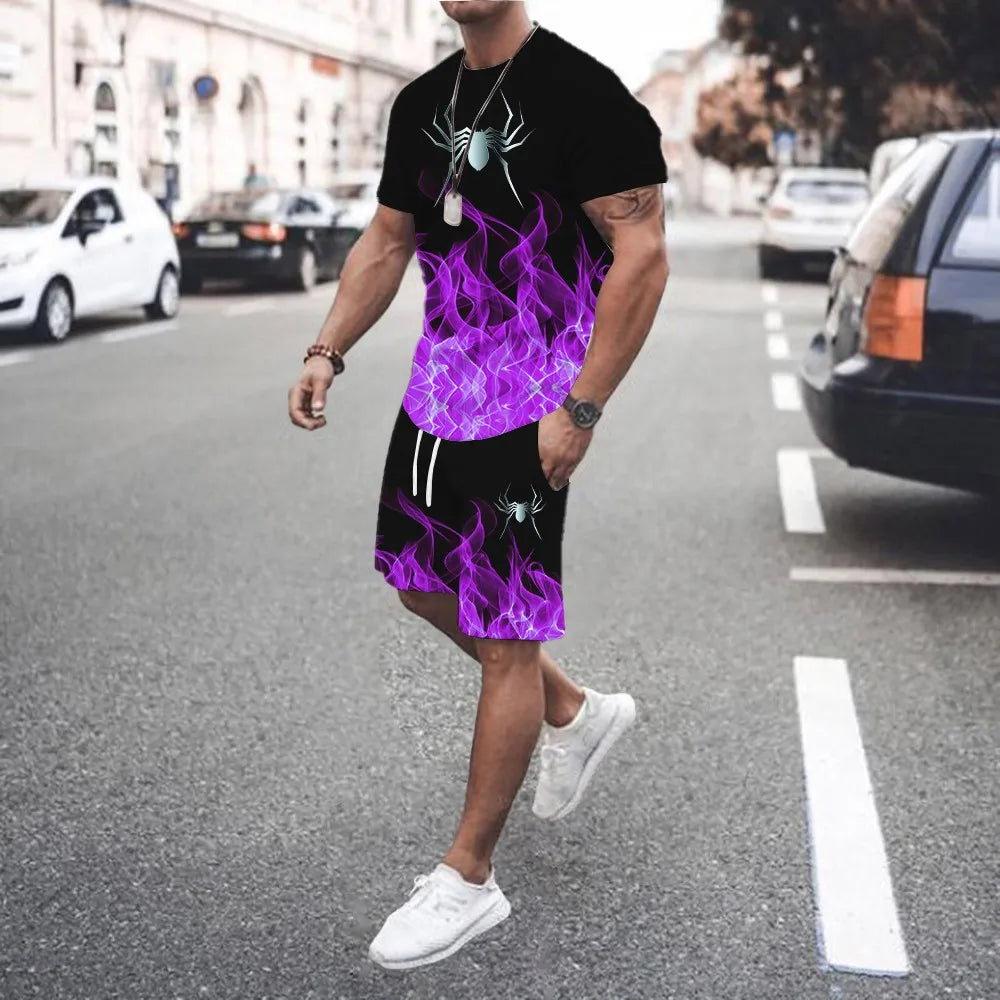 Ensemble Homme 2 Pièces Dégradé Été Streetwear