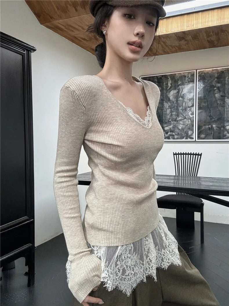 Top Court Femme en Dentelle avec Dos Nu