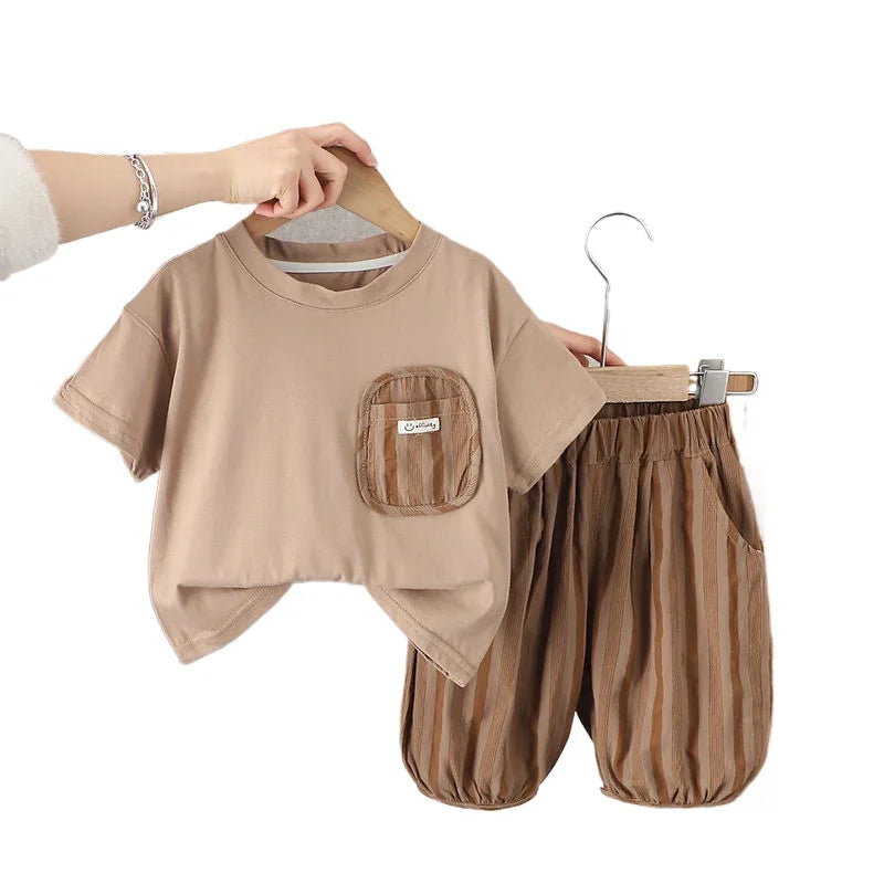 Ensemble Enfant 2 Pièces T-Shirt Rayé et Short