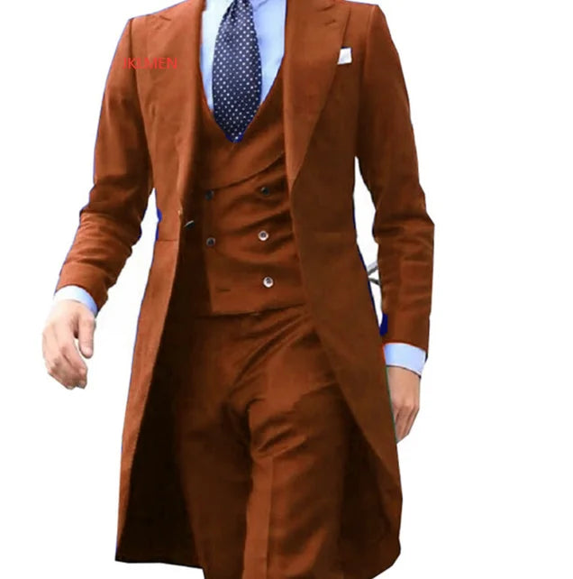 Suit Homme 3 Pièces Bleu Royal à Queue-de-Pie