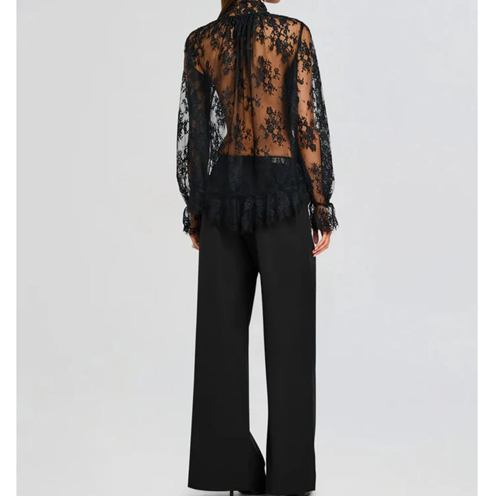 Blouse Femme Gothique Transparente Dentelle