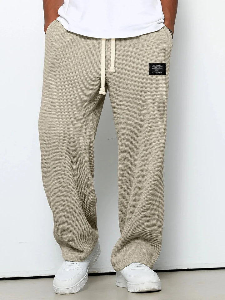 Pantalon Homme Décontracté Coupe Large à Taille Élastique