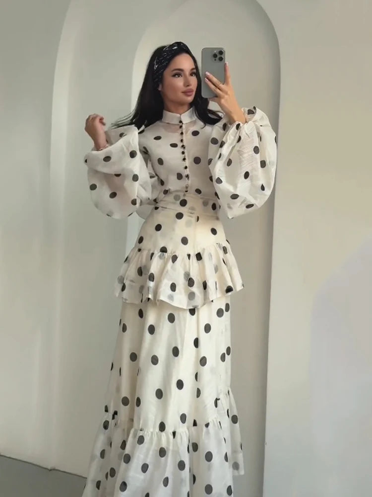 Ensemble Femme Élégant à Pois