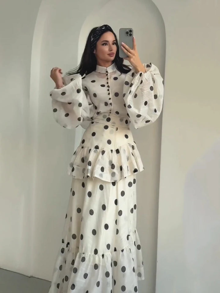 Ensemble Femme Élégant à Pois