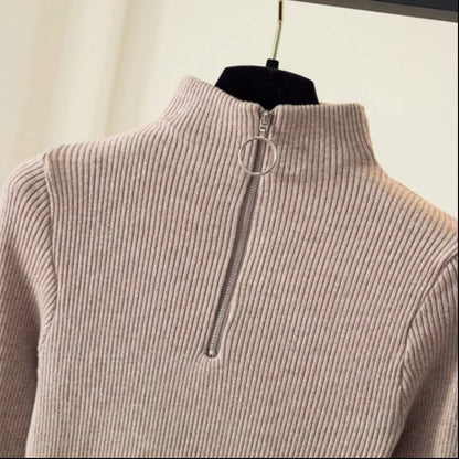 Pull Femme Col Zippé Élégance
