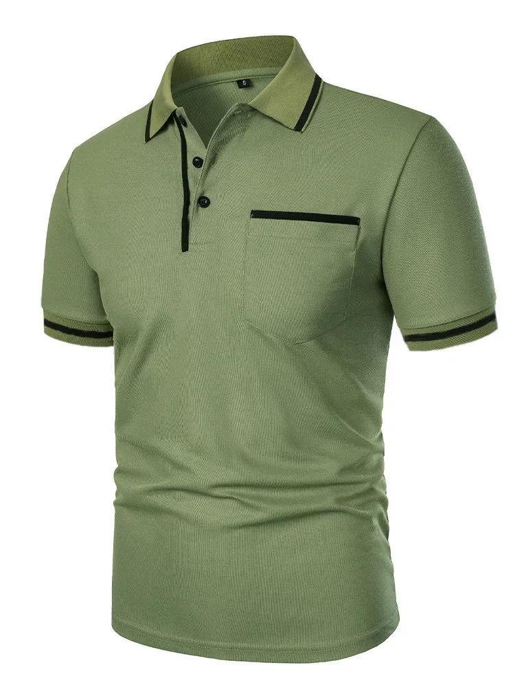Polo Homme Uni à Manches Courtes