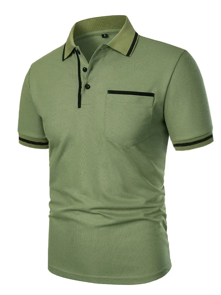 Polo Homme Uni à Manches Courtes
