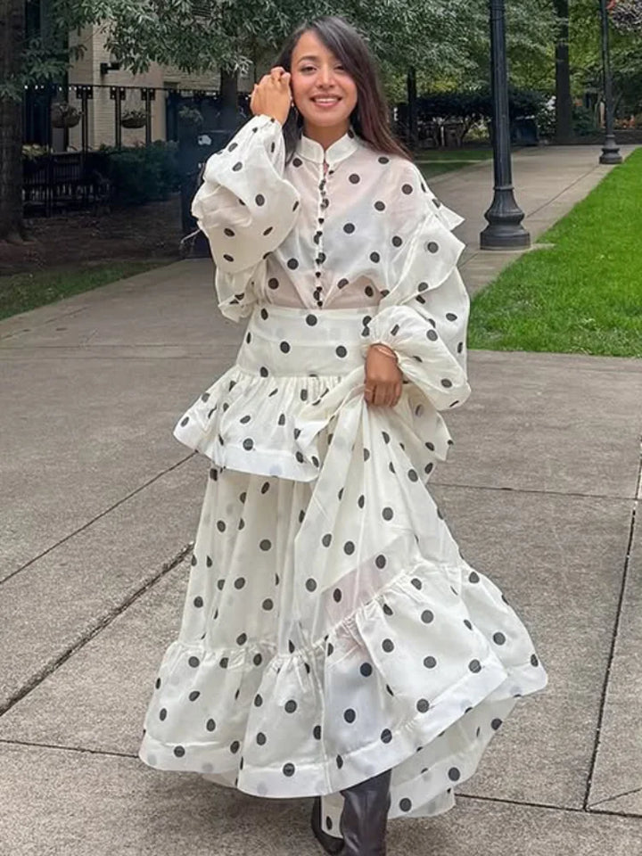 Ensemble Femme Élégant à Pois