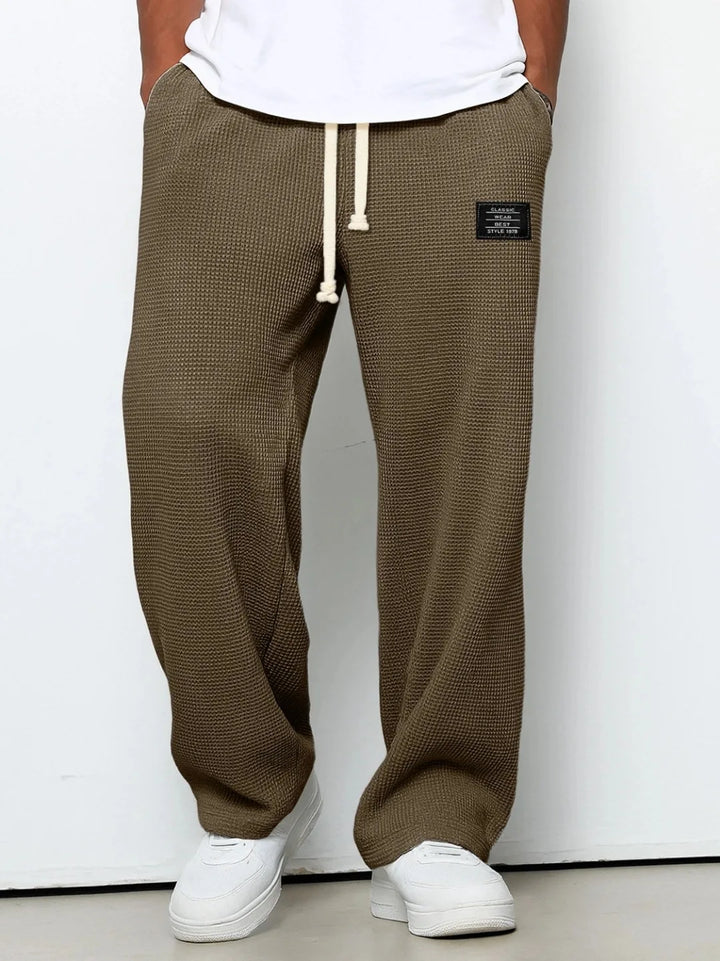 Pantalon Homme Décontracté Coupe Large à Taille Élastique