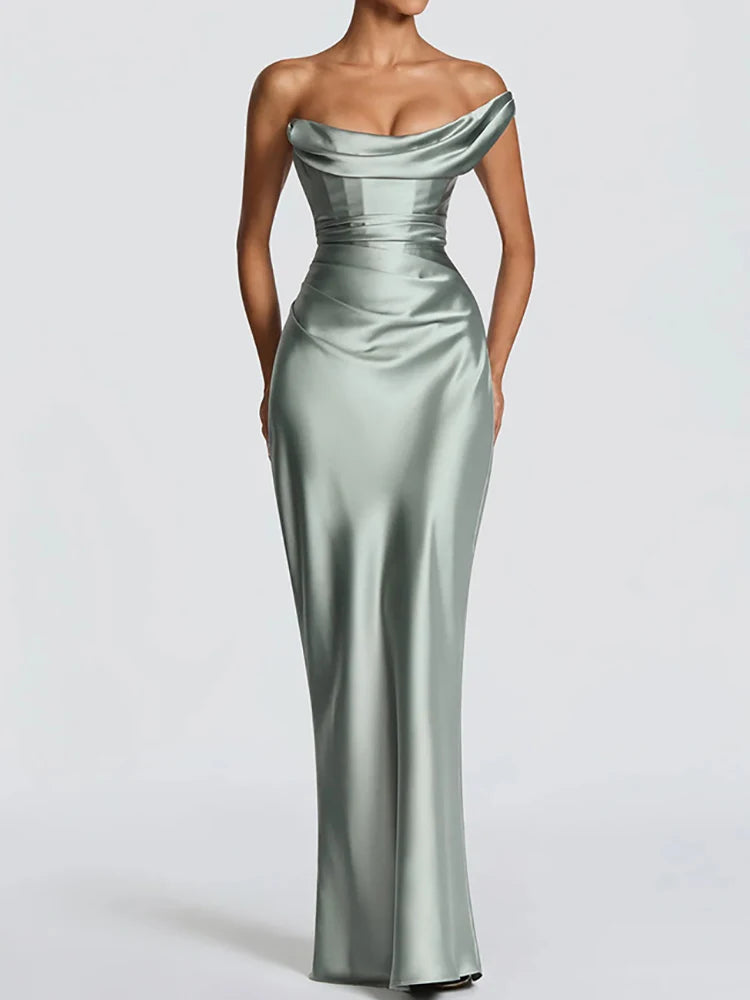 Robe Maxi Élégante Sans Manches Femme