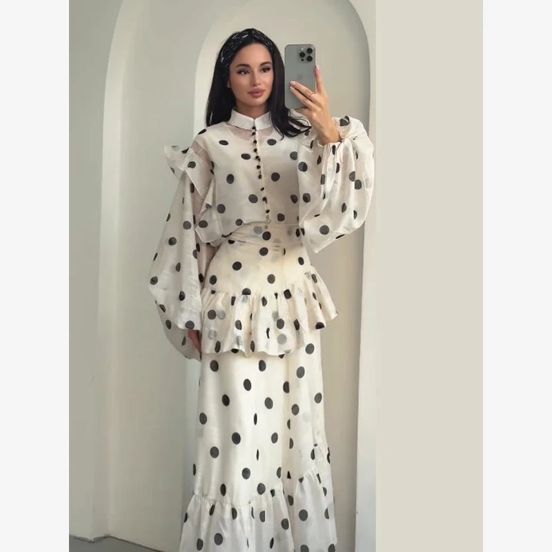 Ensemble Femme Élégant à Pois