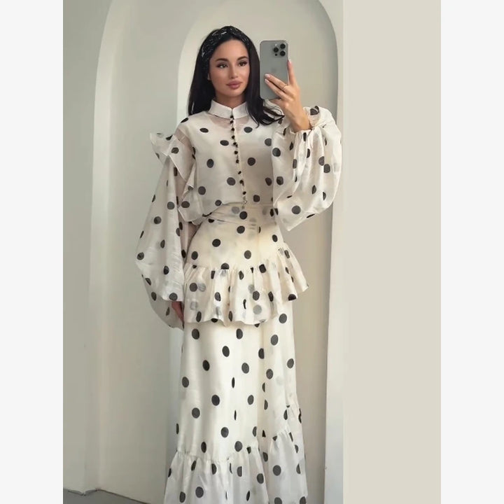 Ensemble Femme Élégant à Pois