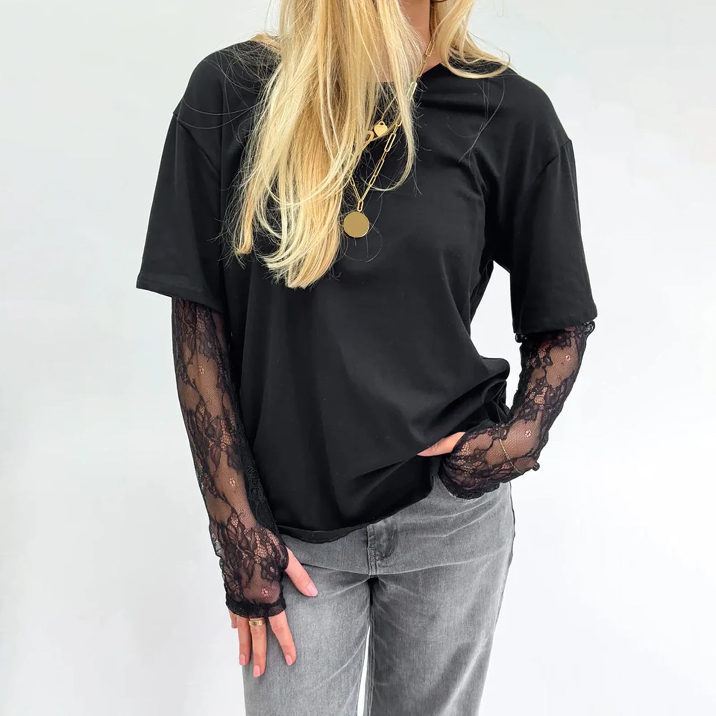 T-shirt Femme Dentelle Vintage