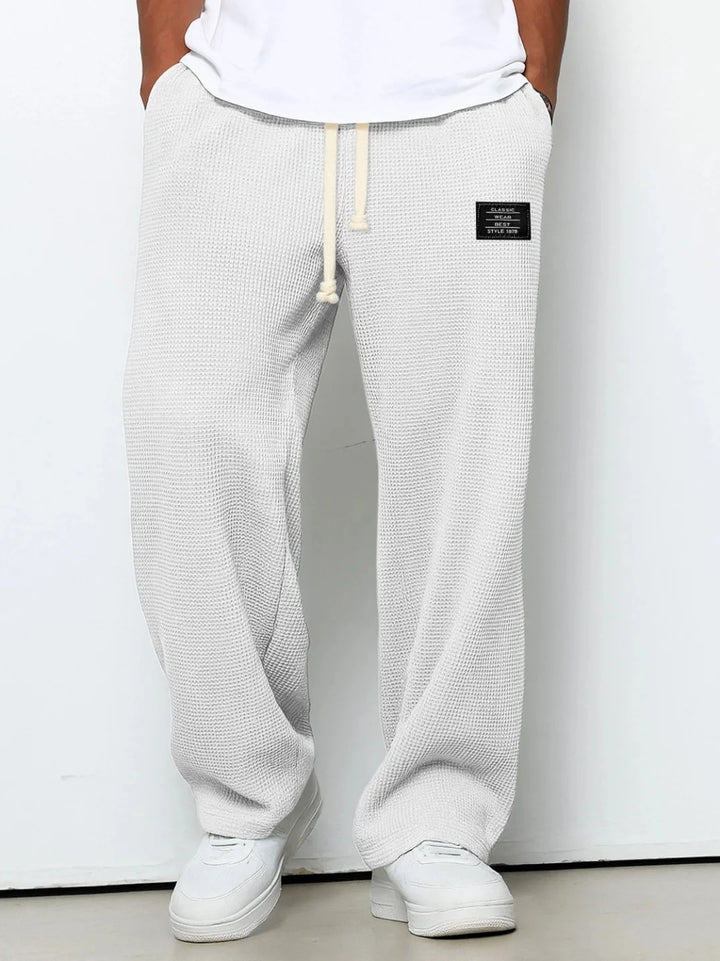 Pantalon Homme Décontracté Coupe Large à Taille Élastique