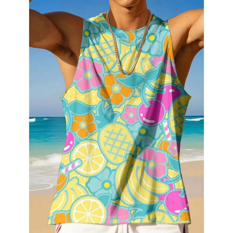 Débardeur Homme Imprimé Tropical