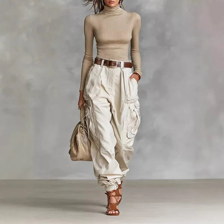 Pantalon Cargo Femme Taille Haute Style Vintage