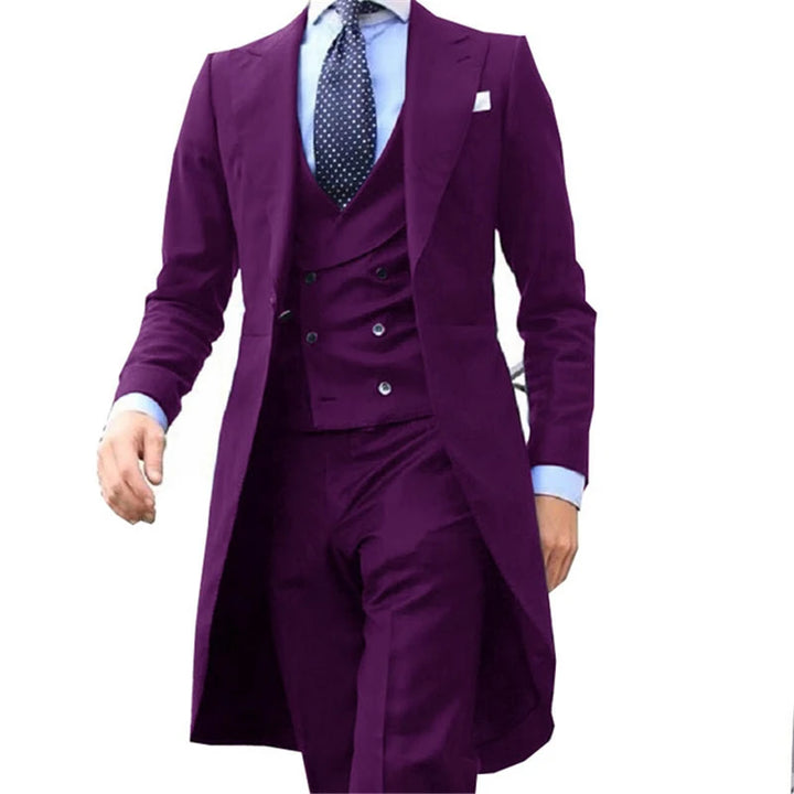 Suit Homme 3 Pièces Bleu Royal à Queue-de-Pie