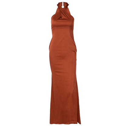Robe Femme Élégante Col Halter